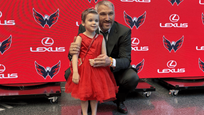 Alex Ovechkin pediatric cancer patient walk red carpet before Washington Capitals season opener
