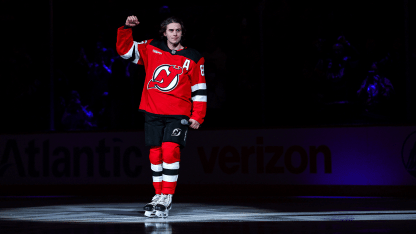 Jack Hughes celebrates golden goal in New Jersey Devils return