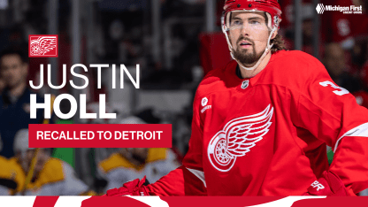 Red Wings recall Justin Holl from Grand Rapids | Detroit Red Wings