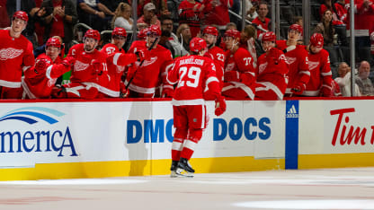 Red Wings use three-goal second period to down Penguins