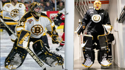 Bruins players wear vintage Red Sox uniforms before Winter Classic