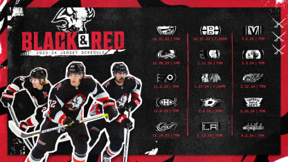 Sabres to wear black and red third jerseys 15 times this season