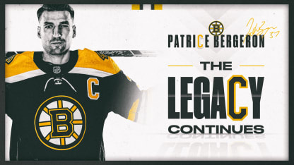 Patrice Bergeron, Boston Bruins forward and captain, announces