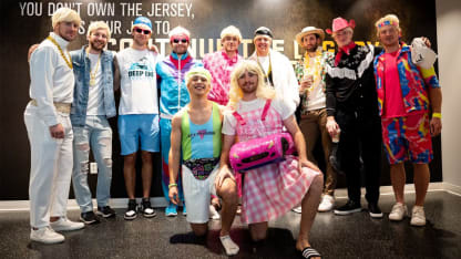 Bruins dress up in Barbie, Ken costumes for annual hospital visit