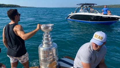Martinez of Golden Knights reunites with Stanley Cup on lake