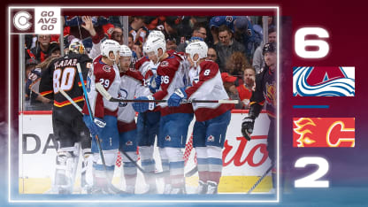 MacKinnon pushes streak to 13 Avalanche top Flames for 4th win in