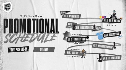 LA Kings Promotional Schedule ft Heritage Night 2023-24