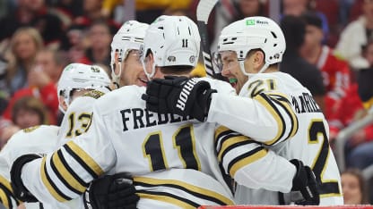 Resetting Bruins' depth chart with Swayman, Frederic signed