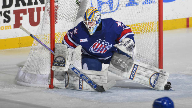 'Answer chaos with chaos' | Levi makes 35 saves to win AHL playoff debut