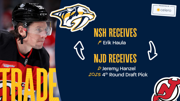 Predators Acquire Erik Haula From New Jersey