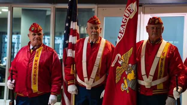 Upper Darby Detachment Presenting the Colors at the POW MIA Chair of Honor Unveil