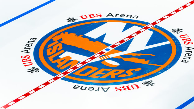 PHOTOS: Islanders Logo Painted on Ice at UBS Arena