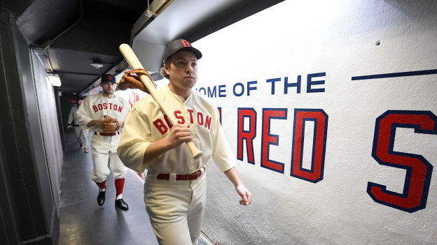 Photos: Bruins Arrive at Fenway in Red Sox Uniforms