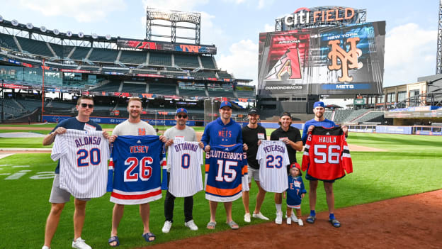 Cal Clutterbuck Throws Ceremonial First Pitch at NY Mets Game