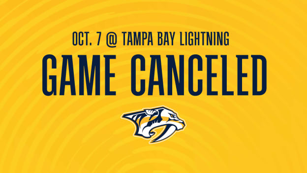 Nashville Predators Preseason Game at Tampa Bay Canceled Due to Hurricane Milton