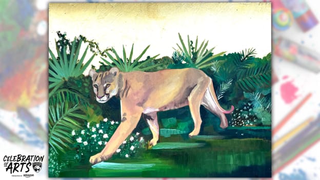 Florida Panther in Gold