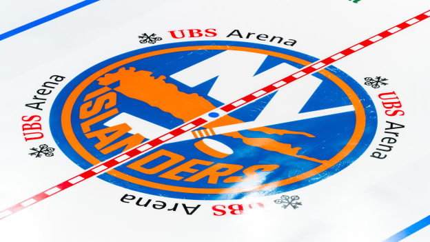 PHOTOS: Islanders Logo Painted on Ice at UBS Arena