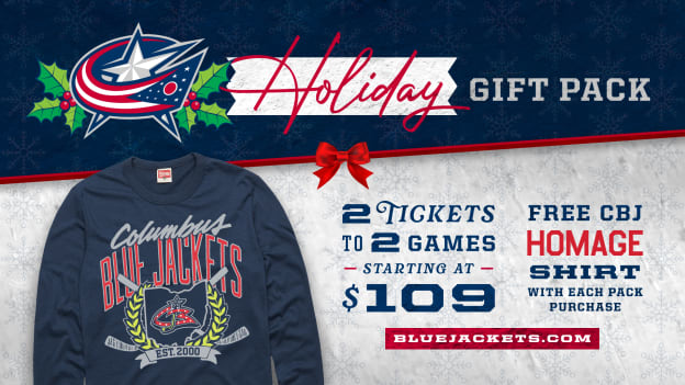 Blue Jackets holiday pack features game tickets, limited edition T-shirt from HOMAGE
