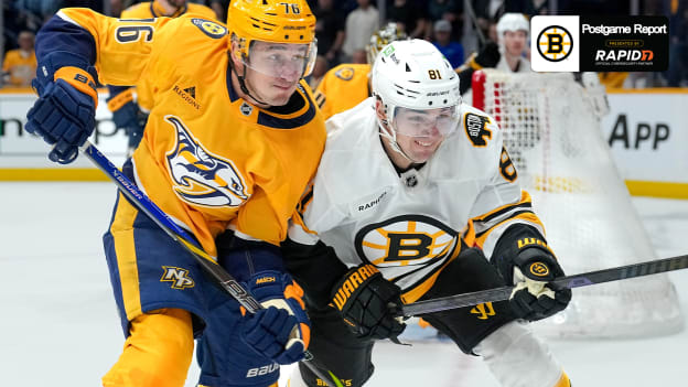 Bruins Fall to Predators, 6-3, in Nashville
