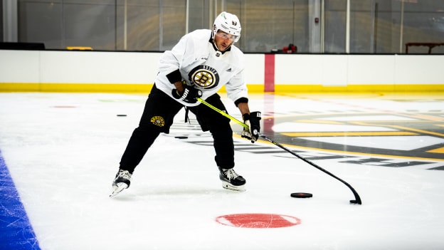 Marchand Back on Ice Recovering from Offseason Surgeries