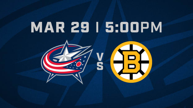 SUNDAY, MARCH 29 AT 5 PM VS. BOSTON BRUINS