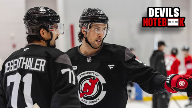 Devils Practice before Detroit Flight