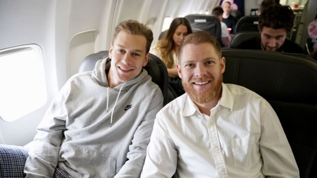 Photos: Bruins Siblings Trip | Flight to Dallas