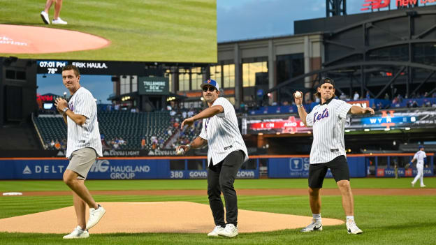 Cal Clutterbuck Throws Ceremonial First Pitch at NY Mets Game