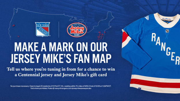 Rangers Jersey Mike's Fan Map