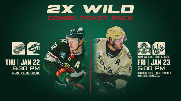 Iowa Wild 🤝 Minnesota Wild! Secure this bundle and enjoy all the Wild Action. Bundles start at $42!