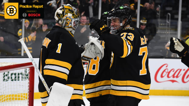 Practice Report: Bruins React to McAvoy, Swayman Winning Gold with USA 