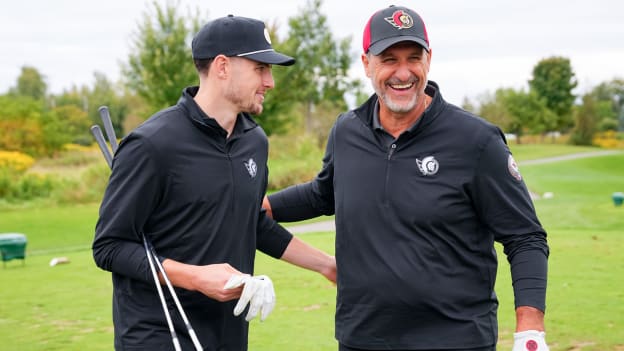 Drake Batherson and Michael Andlauer at the 2024 Sens Charity Open presented by Bell