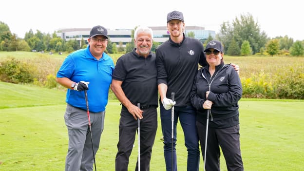 Thomas Chabot and his group at the 2024 Sens Charity Open presented by Bell