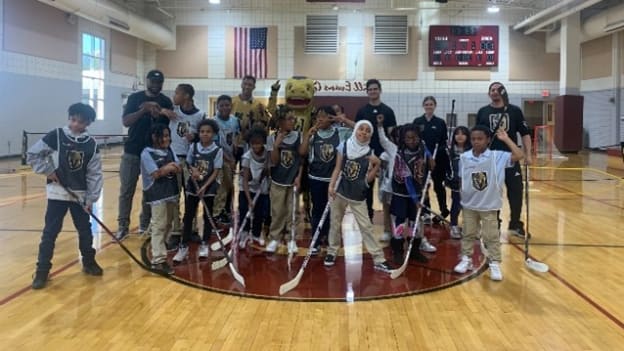 Vegas Golden Knights host ball hockey clinic at Donna Street Community  Center
