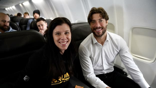 Photos: Bruins Siblings Trip | Flight to Dallas