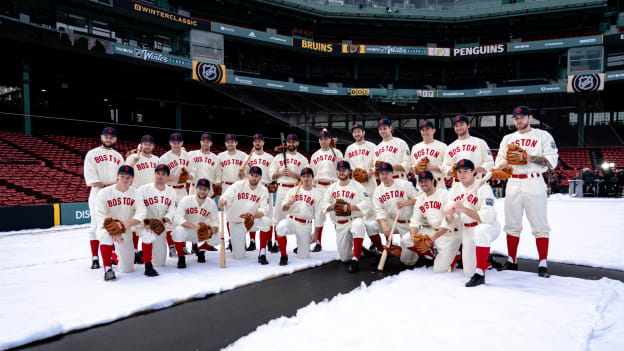 Photos: Bruins Arrive at Fenway in Red Sox Uniforms