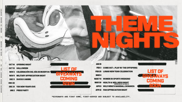 Ducks 2025-26 Theme Nights