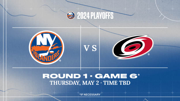 <center>Round 1 Game 6 (if necessary)<p style="font-weight: normal; font-size: 16px;">Carolina Hurricanes, May 2, TBD</p></center>