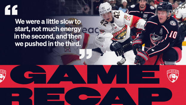 RECAP: Blue Jackets 4, Panthers 2
