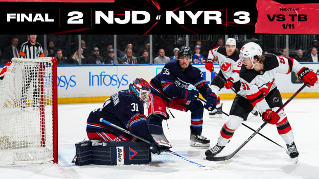 Devils Fall in OT to Rangers