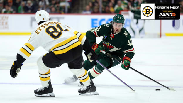 Bruins Close Road Trip with 6-2 Loss to Wild 