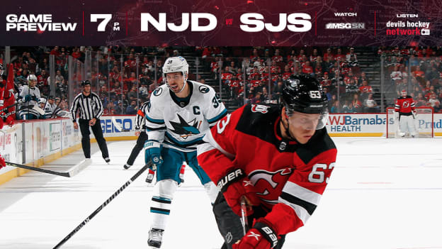 Devils Host Sharks on 2nd Night of Back-to-Back | PREVIEW