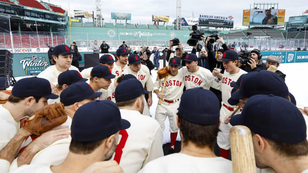 Photos: Bruins Arrive at Fenway in Red Sox Uniforms