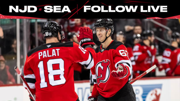 FOLLOW LIVE: Devils, Kraken Tied at 2 Heading into Third Period