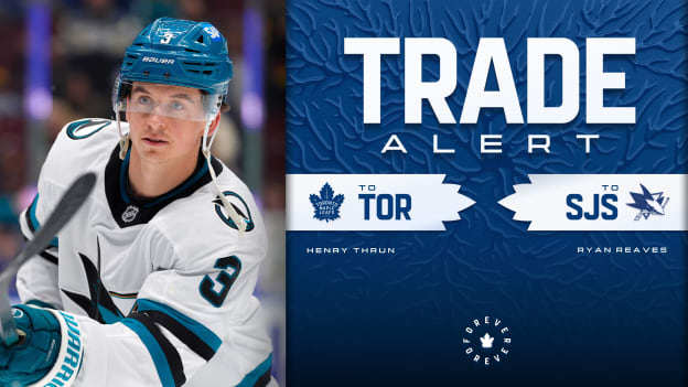 Maple Leafs Acquire Thrun from San Jose