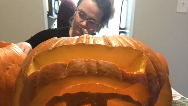 A pumpkin by @alexandralepree on Twitter