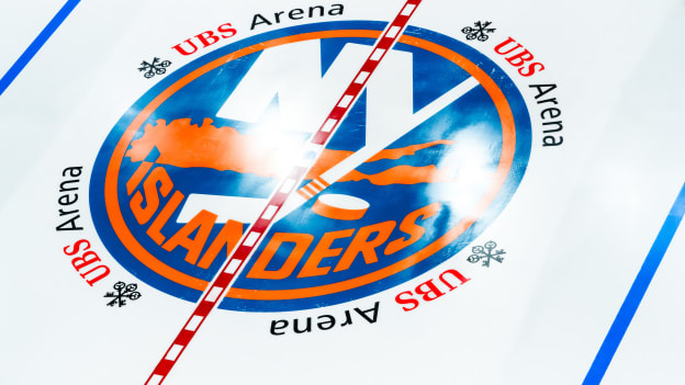 PHOTOS: Islanders Logo Painted on Ice at UBS Arena