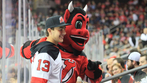 NJ Devil Mascot Seat Visit Top Promo