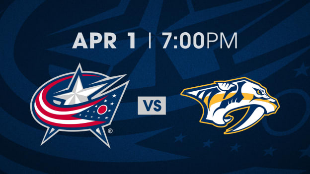 TUESDAY, APRIL 1 AT 7 PM VS. NASHVILLE PREDATORS