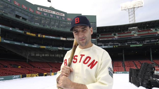 Photos: Bruins Arrive at Fenway in Red Sox Uniforms